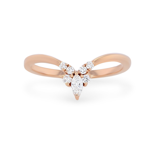 Contour Marquise and Round Diamond Wedding Band