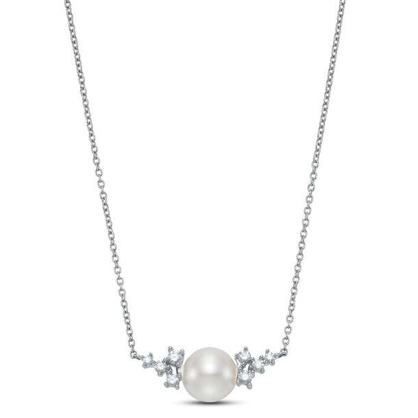 Scattered Diamond and Pearl Pendant