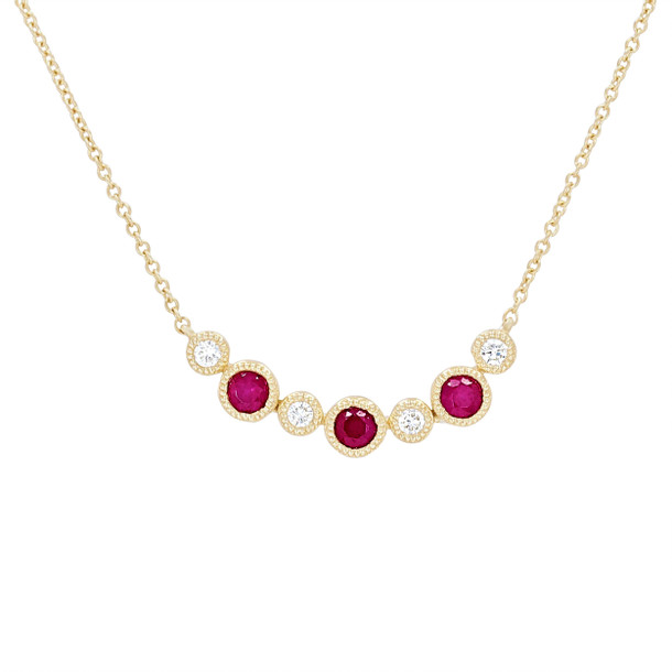 Ruby and Diamond Bezel Pendant