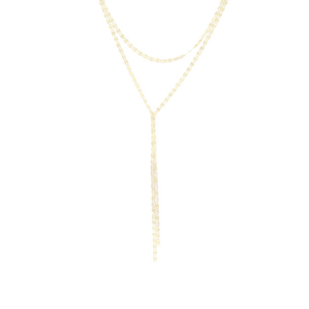 Gold Double Strand Drop Adjustable Necklace