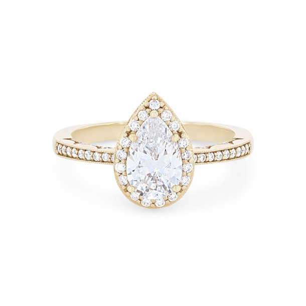 Tacori Coastal Crescent Pear Halo Pave Engagement Setting
