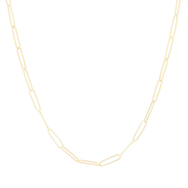 Gold 18 Inch Paperclip Chain Necklace