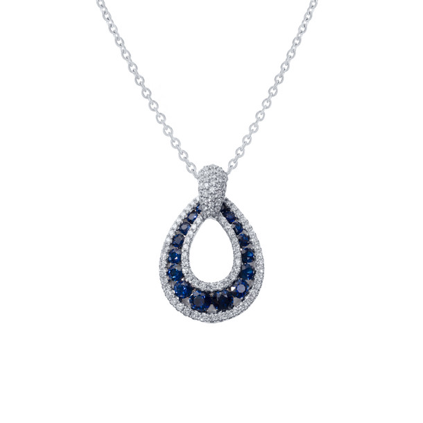 Sapphire and Diamond Teardrop Pendant
