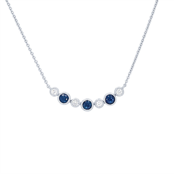 Sapphire and Diamond Bezel Pendant