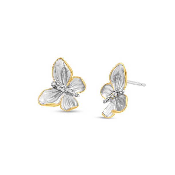 Simon G. Monarch Butterfly Diamond Stud Earrings