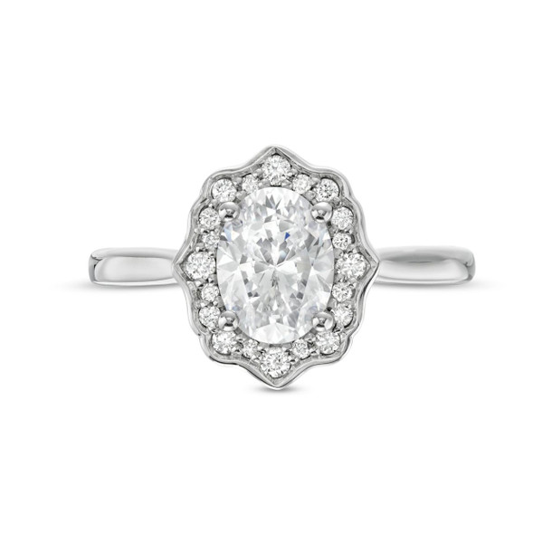 Art Deco Halo Solitaire Engagement Setting by Diamonds Direct Designs