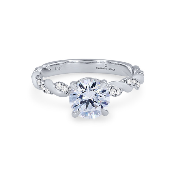 Rope Twist Half Diamond Engagement Setting by Diamonds Direct Designs