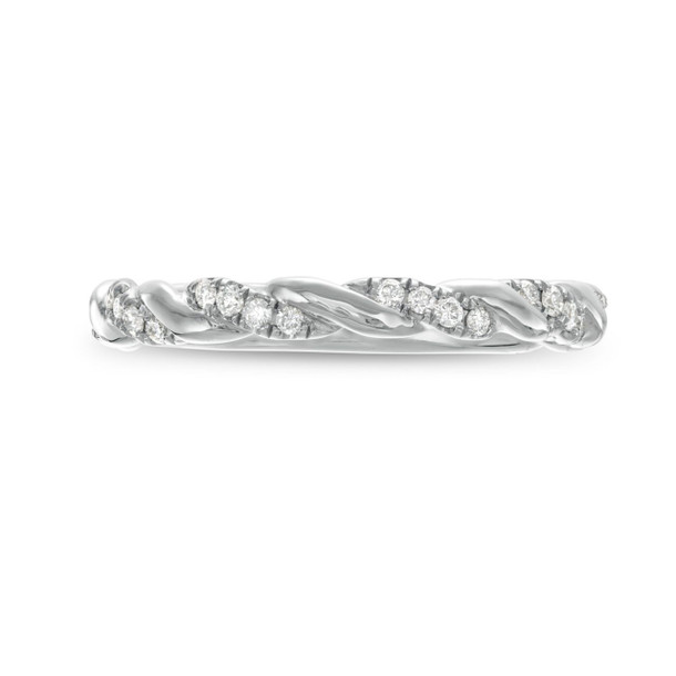 Rope Twist Half Diamond Wedding Band by Diamonds Direct Designs