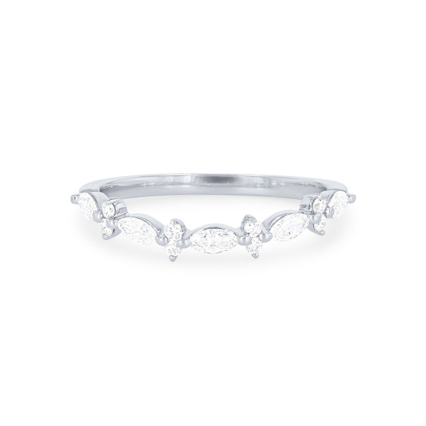 Alternating Marquise Diamond Wedding Band