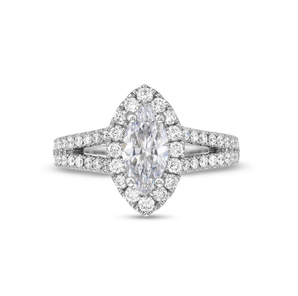 Split Marquise Halo Engagement Setting by Diamonds Direct Designs