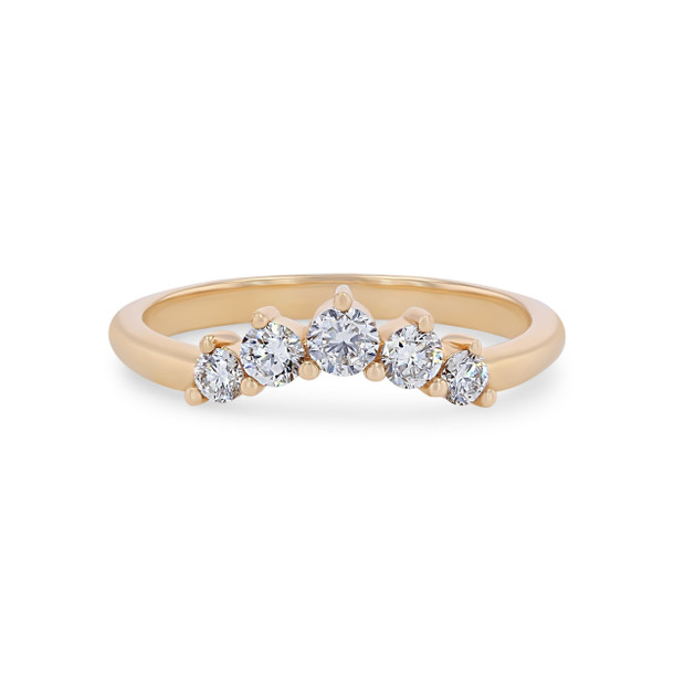 Contour Graduated Five Stone Wedding Band