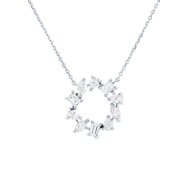 Mixed Diamond Circle Pendant