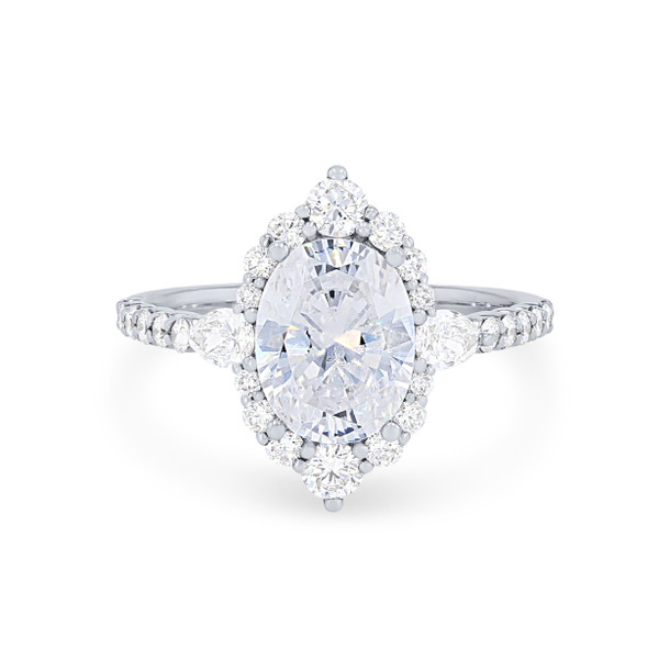 Graduated Halo Pear Accent Engagement Setting