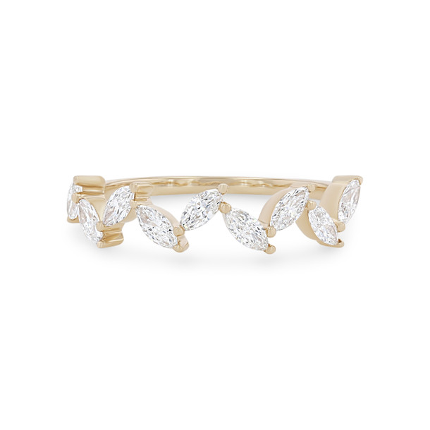 Floral Marquise Diamond Wedding Band