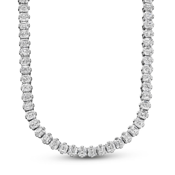 Asscher Diamond Riviera Necklace