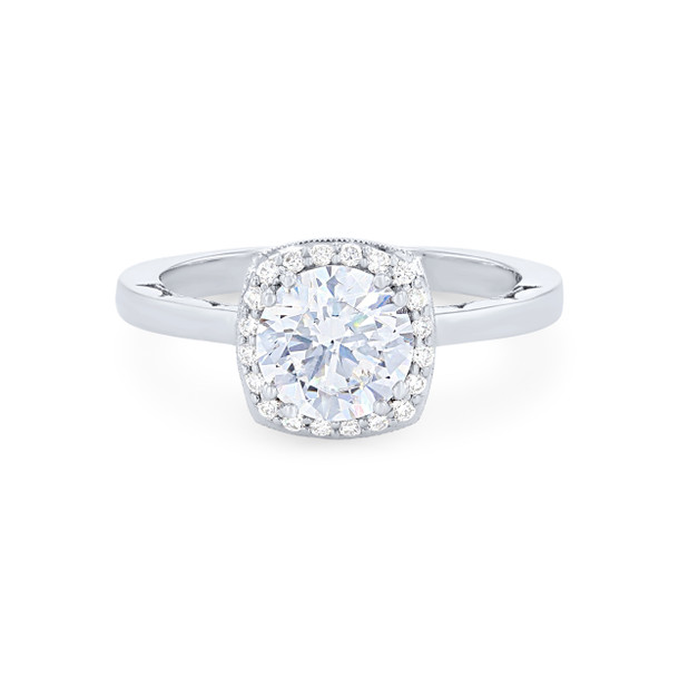 Tacori Coastal Crescent Cushion Halo Engagement Setting