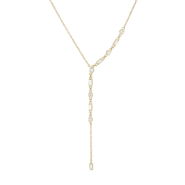 Alternating Diamond "Y" Necklace