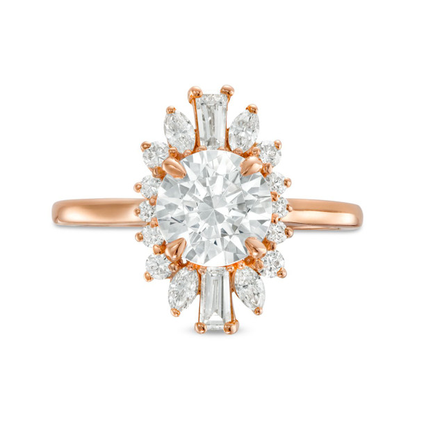 Mixed Diamond Halo Engagement Setting by C. Gonshor