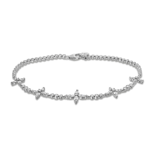 Marquise and Round Diamond Station Bracelet