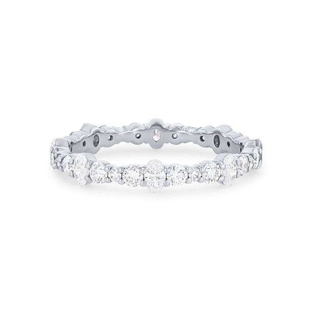 Oval and Round Graduated Diamond Eternity Band