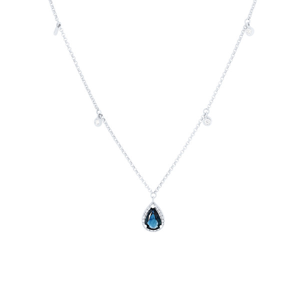 Sapphire and Diamond Station Necklace
