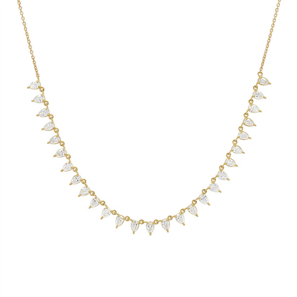 Pear Shape Diamond Tennis Necklace