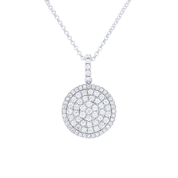 Pave Diamond Disc Pendant