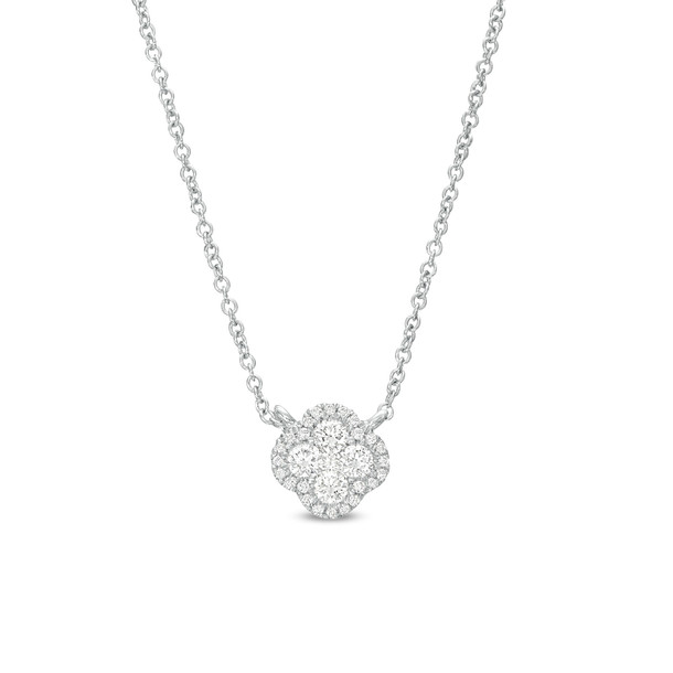 Diamond Border Clover Pendant