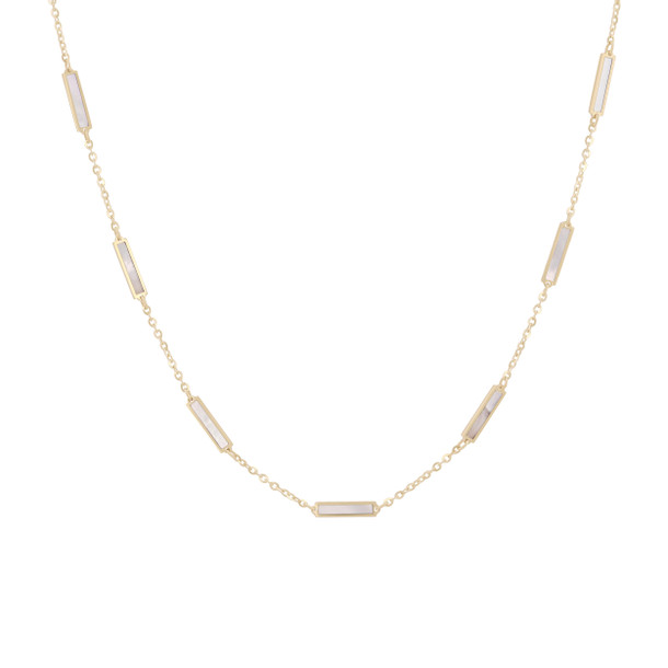 Mother of Pearl Station Necklace