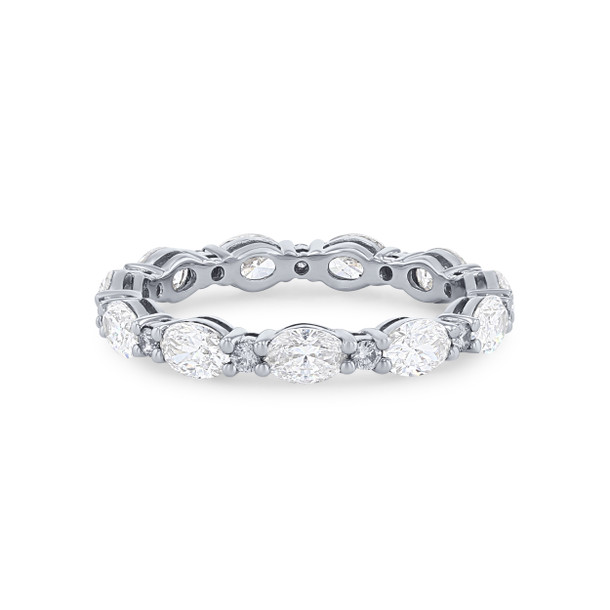Alternating Oval and Round Diamond Eternity Band