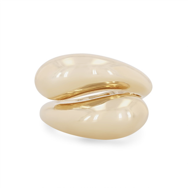 Gold Bypass Dome Ring