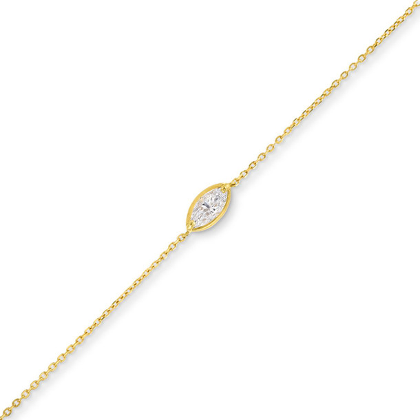 Marquise Solitaire Diamond Chain Bracelet