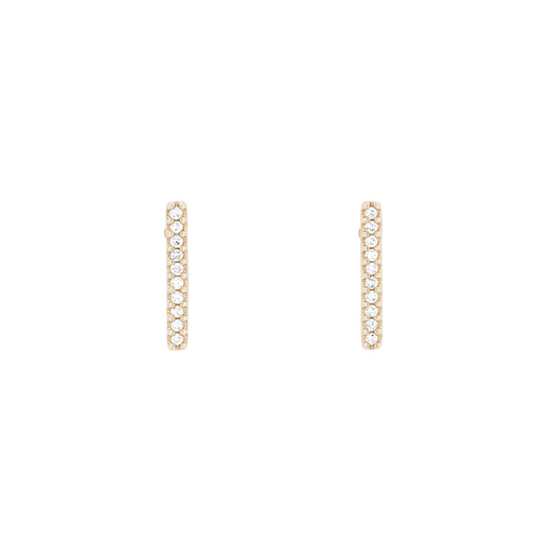 Diamond Bar Stud Earrings