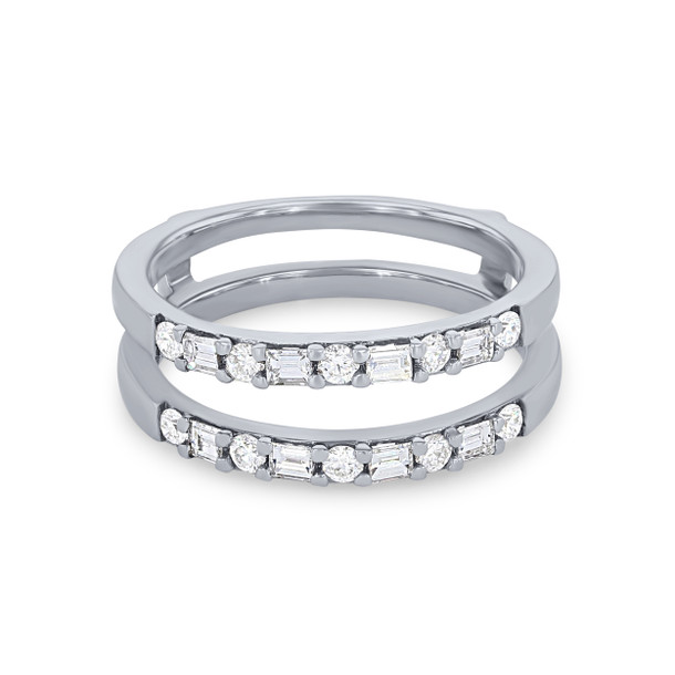 True Romance Alternating Round and Baguette Diamond Ring Guard