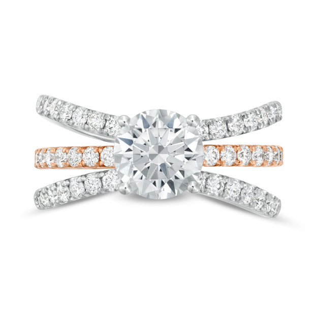 Simon G. Three Row Contour Wedding Set