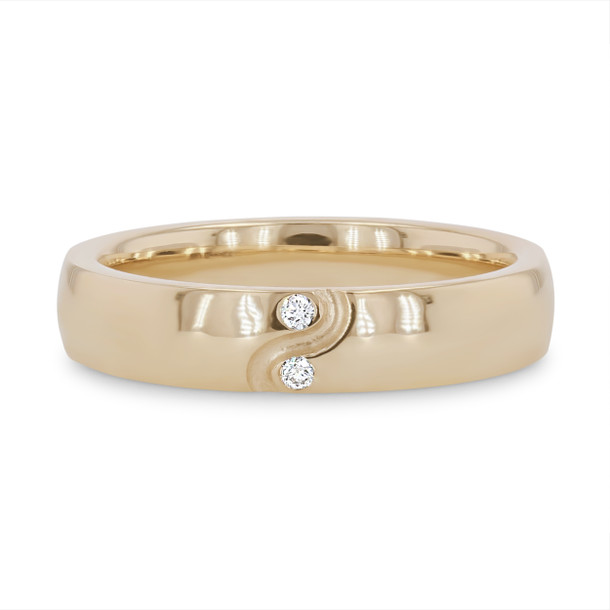 Swirl Accent Diamond 4mm Wedding Band