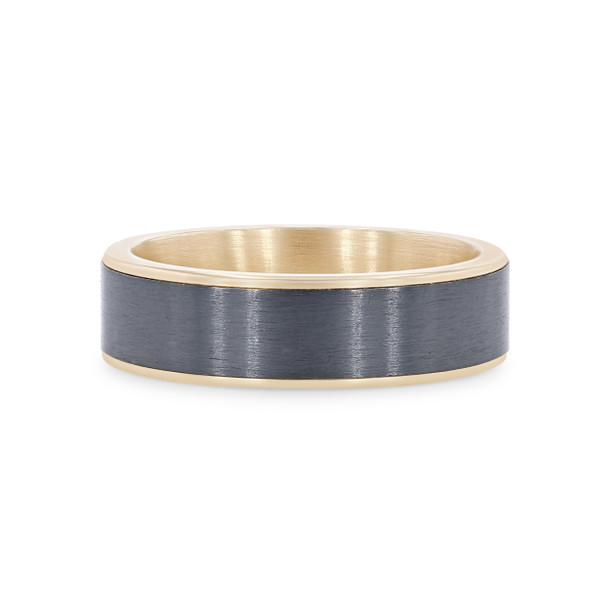 Titanium and 14k Gold Edge 6.5mm Wedding Band