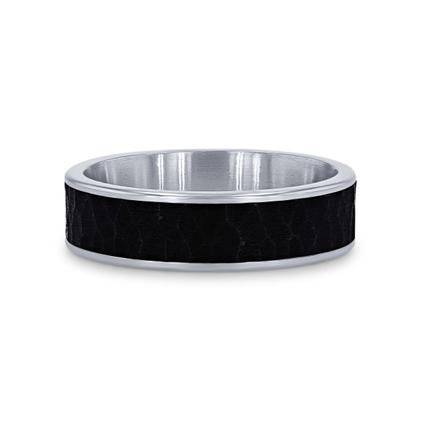 Tantalum and 14k Gold Hammered 6.5mm Wedding Band