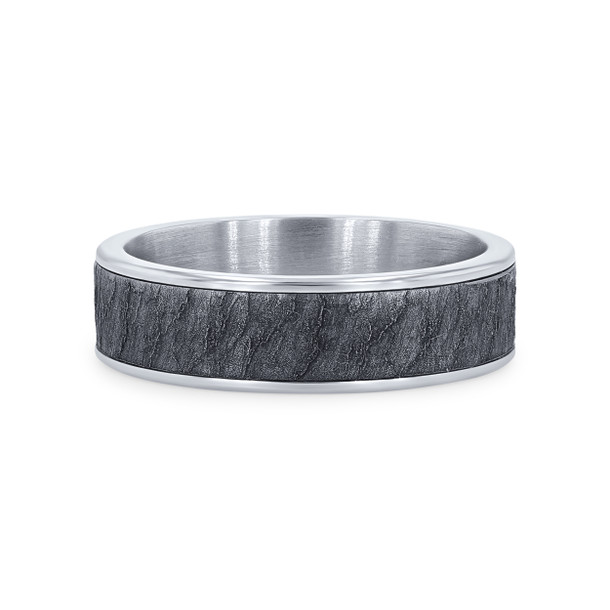 Tantalum and 14k Gold Textured 6.5mm Wedding Band