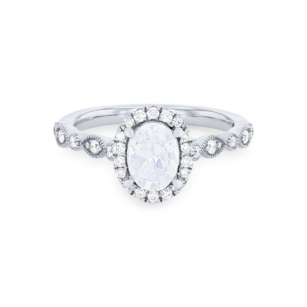 Oval Halo Milgrain Engagement Setting