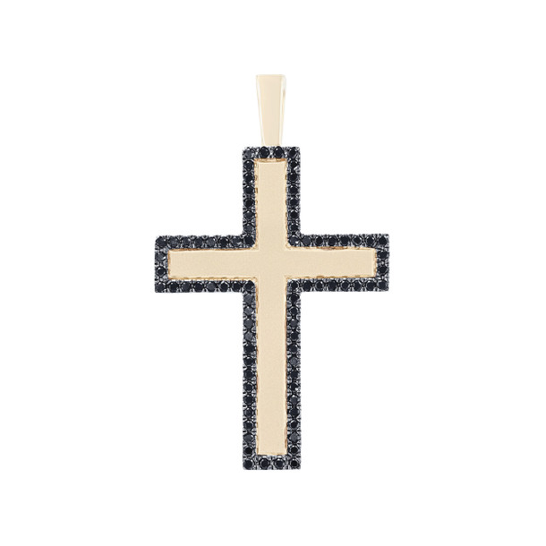 Black Diamond Matte Cross Pendant
