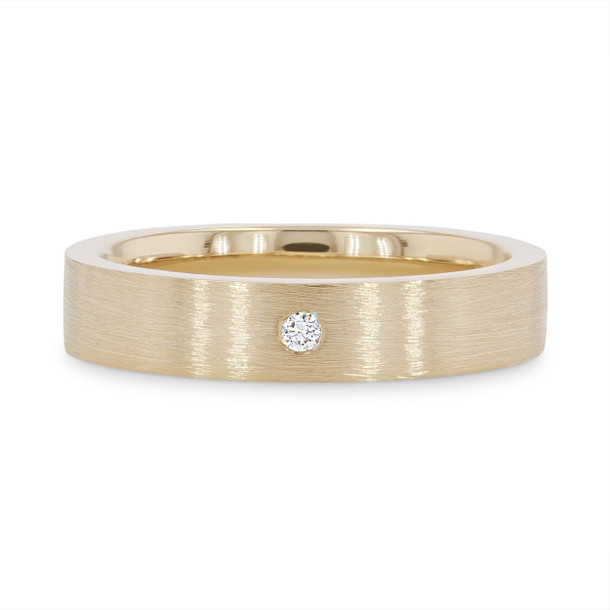 Matte Single Diamond 4mm Wedding Band