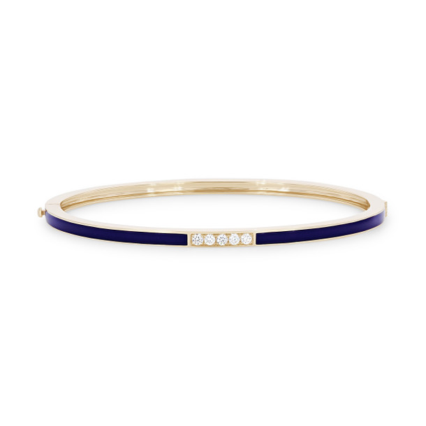 Michael M. Chroma Blue Enamel Diamond Bangle Bracelet