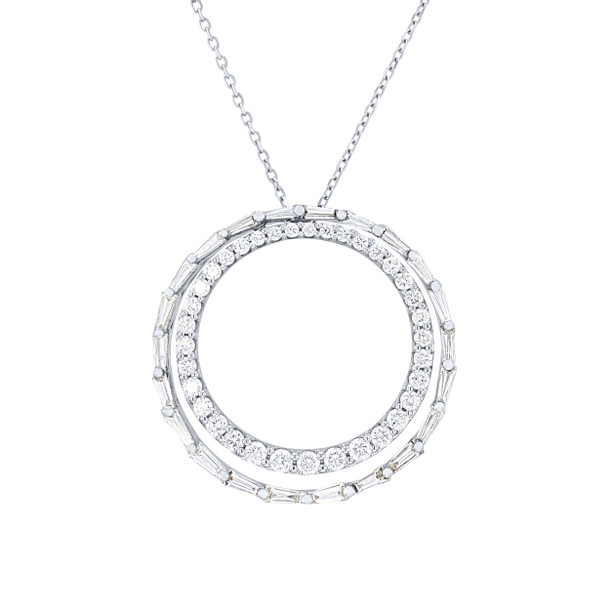 Double Circle Diamond Pendant