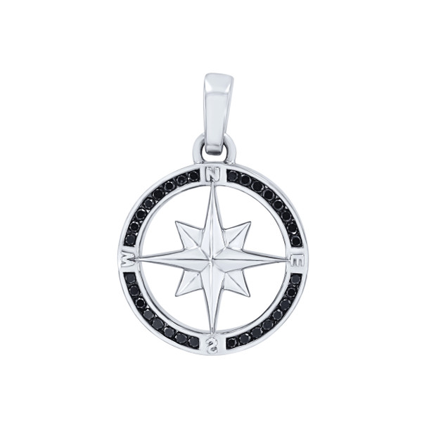 Black Diamond Compass Pendant