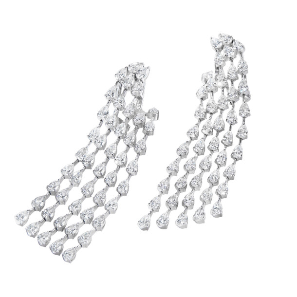 Pear Shape Diamond Dangle Earrings