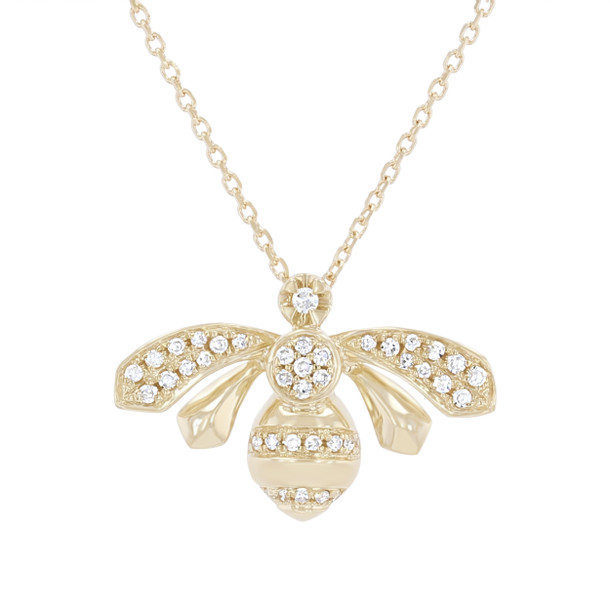 Pave Diamond Bee Pendant