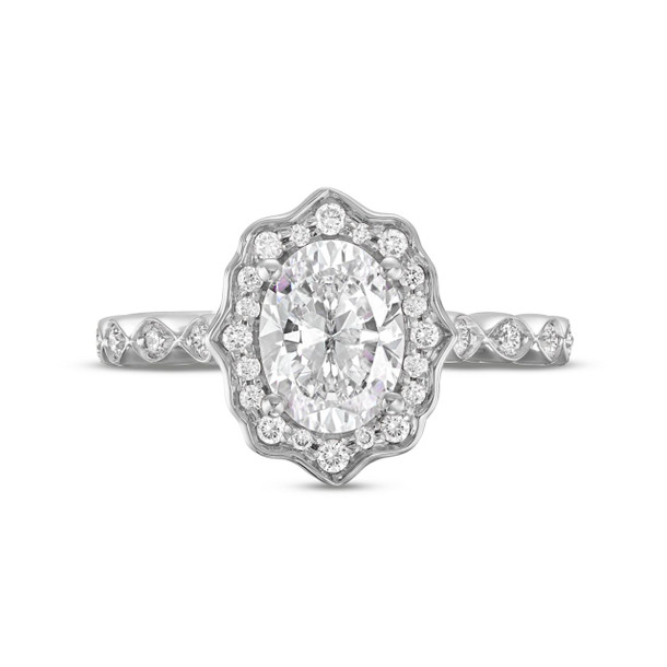 Art Deco Halo Engagement Setting By Diamonds Direct Designs