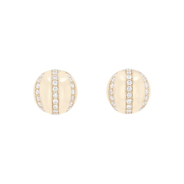 Michael M. Orb Stribe Button Stud Earrings