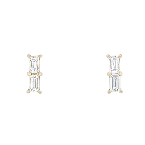 Baguette Diamond Stud Earrings